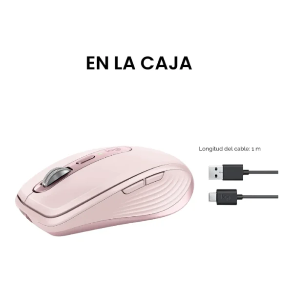 Logitech MX Anywhere 3S — Mouse compacto inalámbrico, Bluetooth, multidispositivo  - Rosa - Imagen 9
