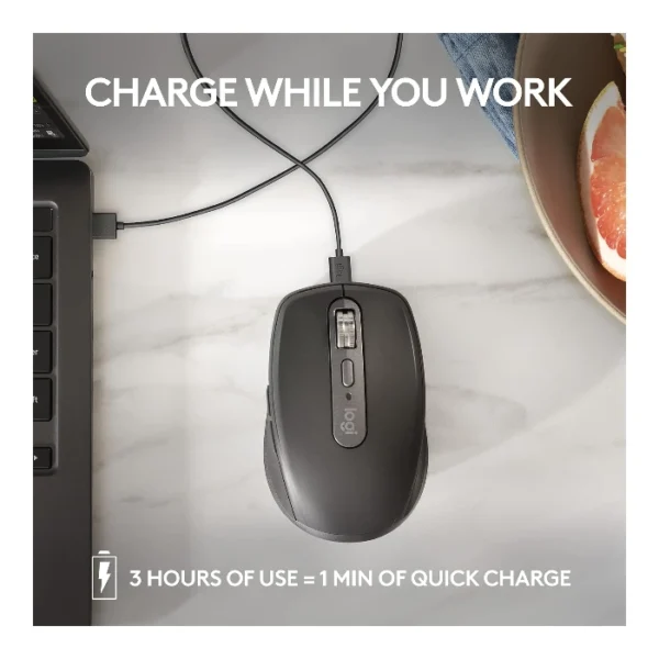 Logitech MX Anywhere 3S — Mouse compacto inalámbrico, Bluetooth, multidispositivo  - Gris pálido - Imagen 7