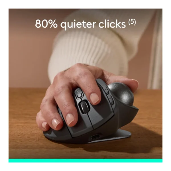 Logitech MX Ergo S Mouse trackball inalámbrico, bluetooth, ergonómico - Grafito - Imagen 7