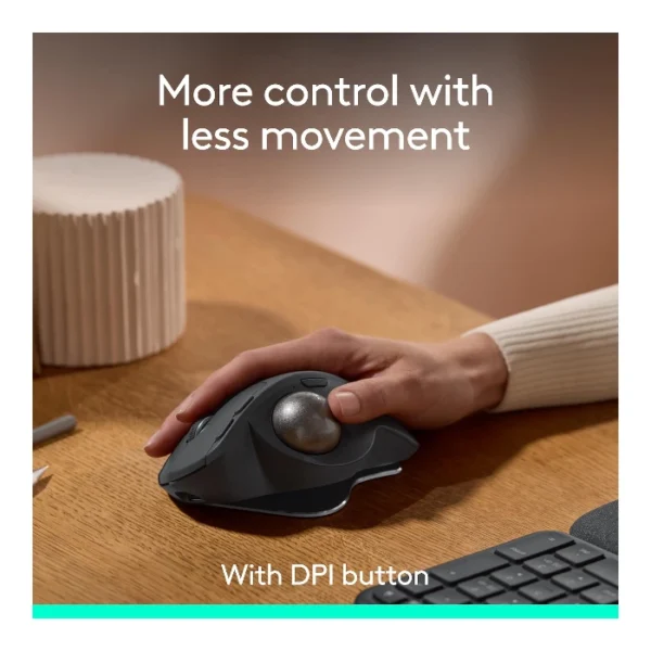 Logitech MX Ergo S Mouse trackball inalámbrico, bluetooth, ergonómico - Grafito - Imagen 2
