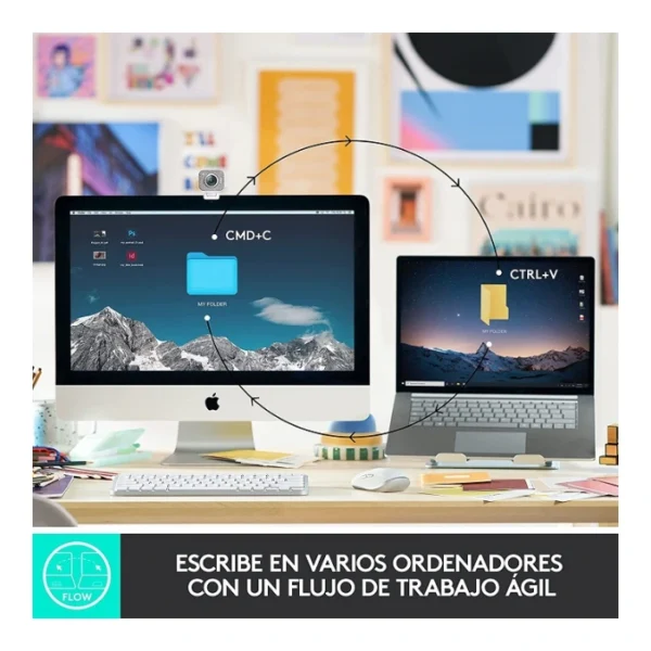 Logitech MX Keys Mini — Teclado inalámbrico iluminado minimalista, Bluetooth, Español - Rosa - Imagen 7