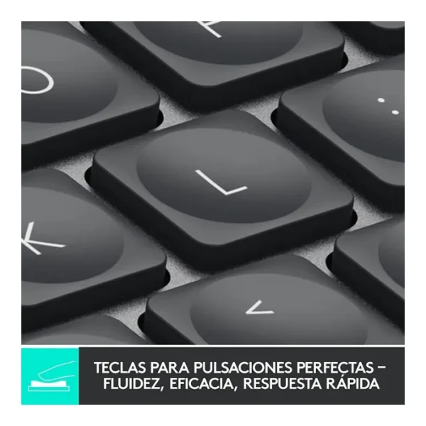 Logitech MX Keys Mini — Teclado inalámbrico iluminado minimalista, Bluetooth, Español - Grafito - Imagen 3