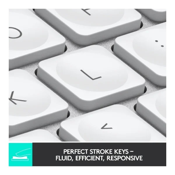 Logitech MX Keys Mini Teclado inalámbrico iluminado, bluetooth, español - Blanco - Imagen 2