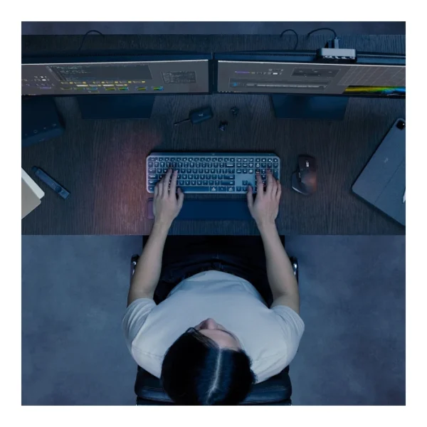 Logitech MX Keys S — Teclado inalámbrico iluminado, Bluetooth, Español - Grafito - Imagen 3