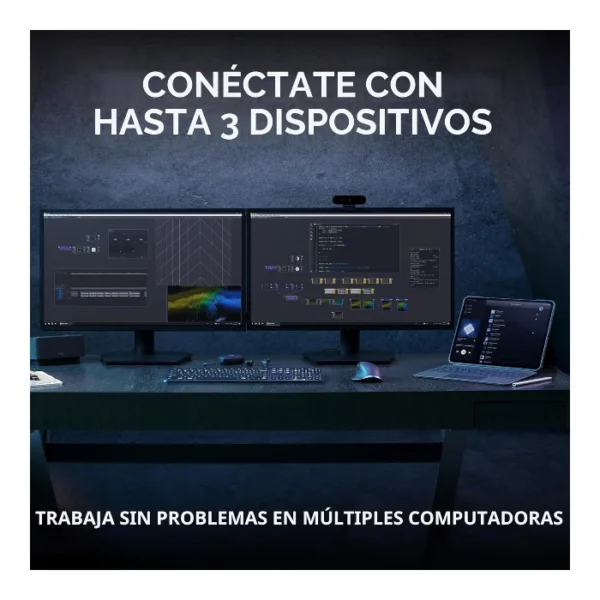 Logitech MX Keys S — Teclado inalámbrico iluminado, Bluetooth, Español, Multidispositivo - Grafito - Imagen 9