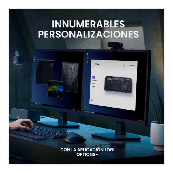 Logitech MX Keys S — Teclado inalámbrico iluminado, Bluetooth, Español, Multidispositivo - Grafito - Imagen 7