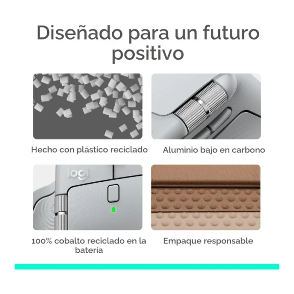 Logitech MX Master 4 — Mouse inalámbrico de alto rendimiento con respuesta táctil, Bluetooth, versión Standard - Gris Pálido - Imagen 13