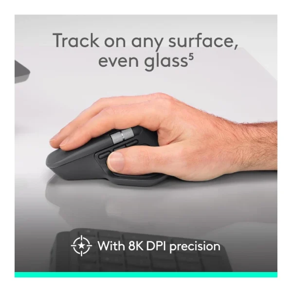 Logitech MX Master 4 — Mouse inalámbrico de alto rendimiento con respuesta táctil, Bluetooth, versión Standard - Gris Pálido - Imagen 6