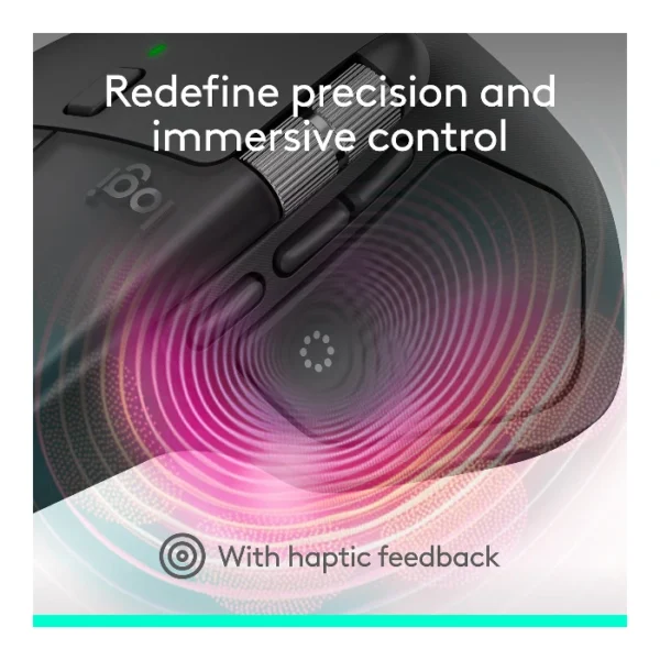 Logitech MX Master 4 — Mouse inalámbrico ergonómico con respuesta táctil, Bluetooth, Standard - Grafito - Imagen 3