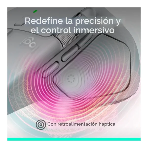 Logitech MX Master 4 — Mouse inalámbrico de alto rendimiento con respuesta táctil, Bluetooth, versión Standard - Gris Pálido - Imagen 2