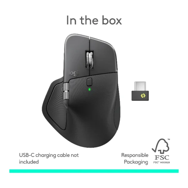 Logitech MX Master 4 — Mouse inalámbrico ergonómico con respuesta táctil, Bluetooth, Standard - Grafito - Imagen 11