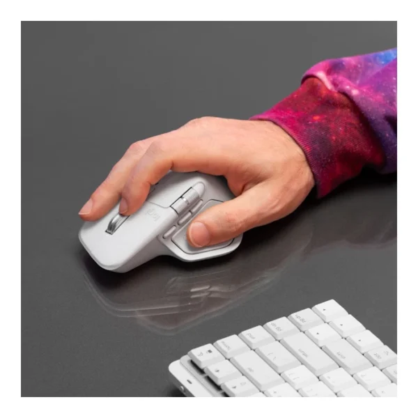Logitech MX Master 4 — Mouse inalámbrico de alto rendimiento con respuesta táctil, Bluetooth, versión Standard - Gris Pálido - Imagen 2