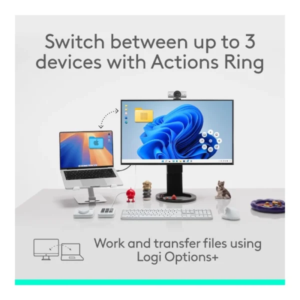 Logitech MX Master 4 — Mouse inalámbrico de alto rendimiento con respuesta táctil, Bluetooth, versión Standard - Gris Pálido - Imagen 10
