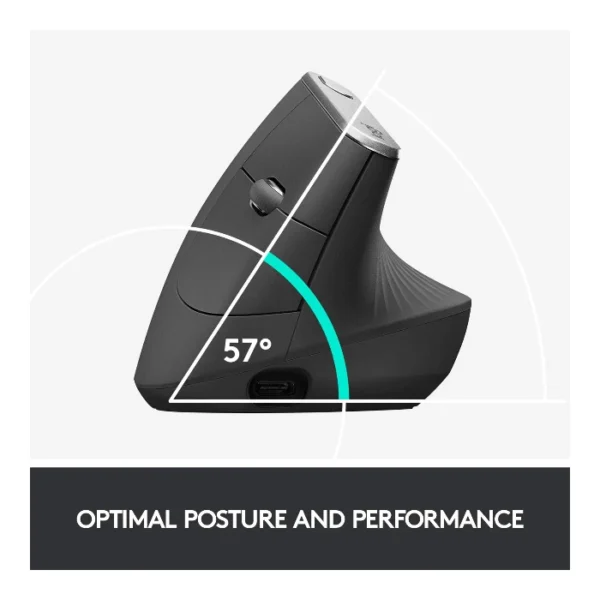 Logitech MX Vertical — Mouse inalámbrico, Bluetooth, multidispositivo, ergonómico - Negro - Imagen 2