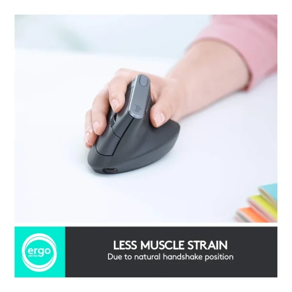 Logitech MX Vertical — Mouse inalámbrico, Bluetooth, multidispositivo, ergonómico - Negro - Imagen 3