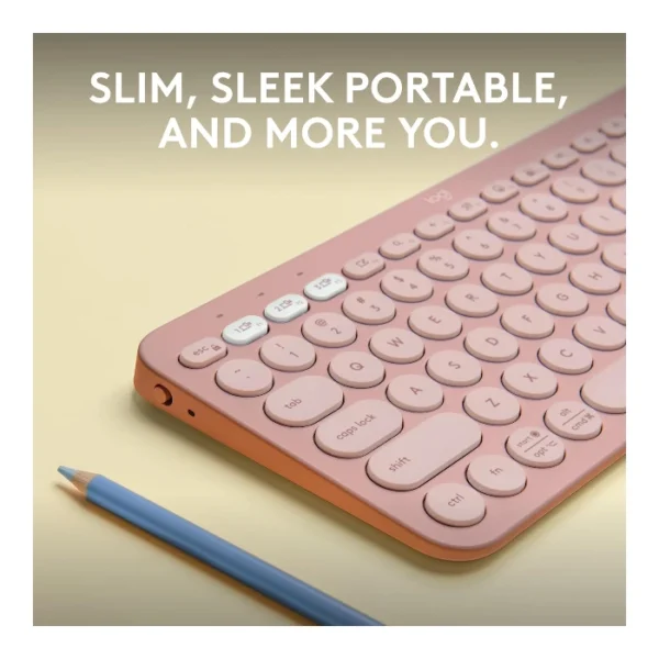 Logitech Pebble Keys 2 K380s — Teclado inalámbrico, Bluetooth, Español - Rosa - Imagen 2