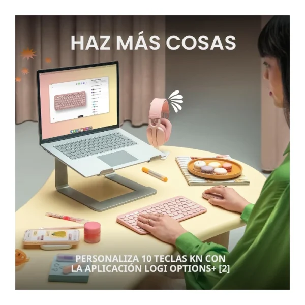Logitech Pebble Keys 2 K380s — Teclado inalámbrico, Bluetooth, Español - Negro - Imagen 5