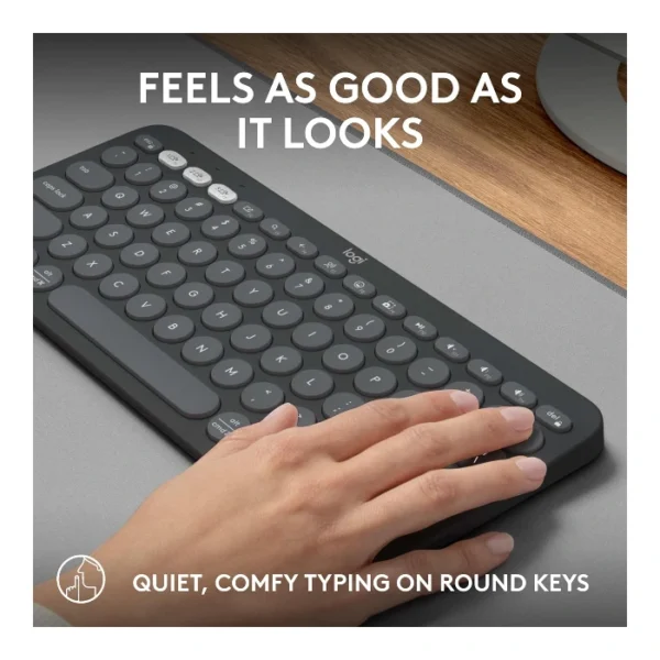 Logitech Pebble Keys 2 K380s — Teclado inalámbrico, Bluetooth, Español - Negro - Imagen 2