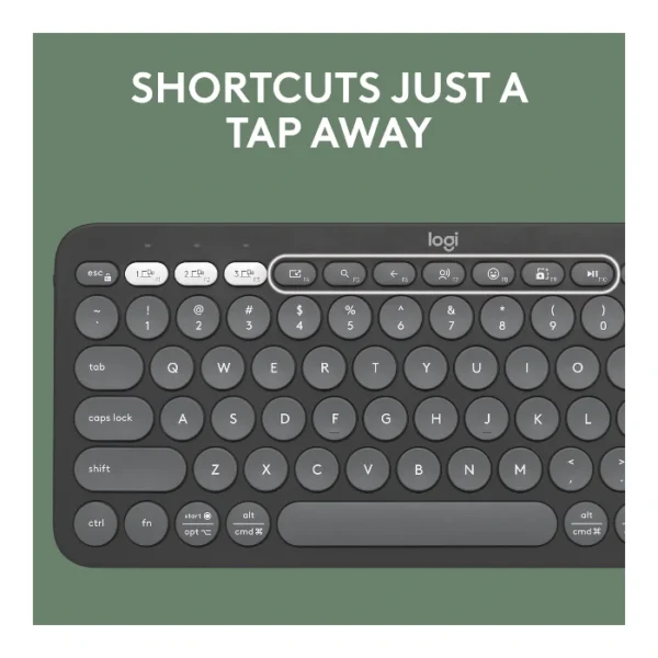 Logitech Pebble Keys 2 K380s — Teclado inalámbrico, Bluetooth, Español - Negro - Imagen 6