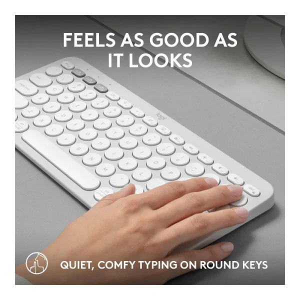 Logitech Pebble Keys 2 K380s — Teclado inalámbrico, Bluetooth, Español - Blanco - Imagen 2