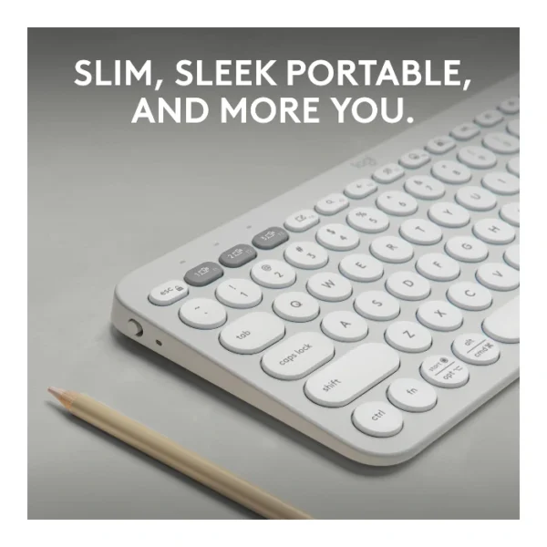 Logitech Pebble Keys 2 K380s — Teclado inalámbrico, Bluetooth, Español - Blanco - Imagen 4