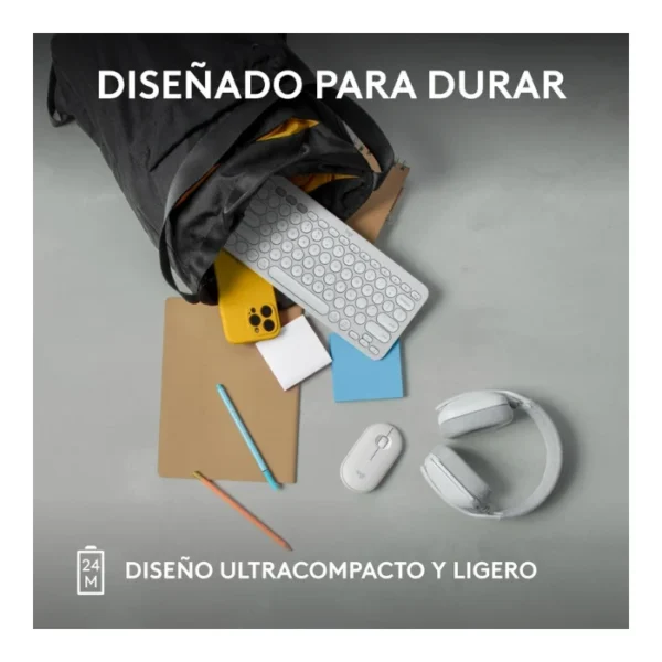 Logitech Pebble Mouse 2 M350s — Mouse inalámbrico | Bluetooth | Delgado Compacto | Blanco - Imagen 6