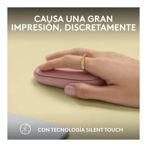Logitech Pebble Mouse 2 M350s — Mouse inalámbrico | Bluetooth | Delgado Compacto | Rosa - Imagen 5