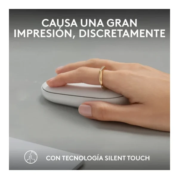 Logitech Pebble Mouse 2 M350s — Mouse inalámbrico | Bluetooth | Delgado Compacto | Blanco - Imagen 5