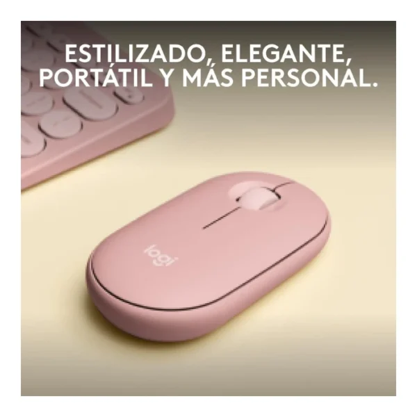 Logitech Pebble Mouse 2 M350s — Mouse inalámbrico | Bluetooth | Delgado Compacto | Rosa - Imagen 2