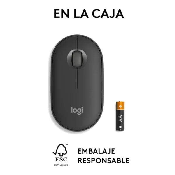 Logitech Pebble Mouse 2 M350s — Mouse inalámbrico | Bluetooth | Delgado Compacto | Negro - Imagen 7