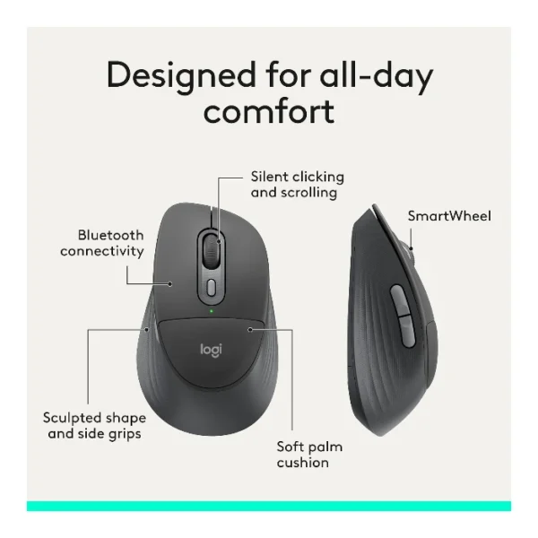 Logitech Signature Comfort Plus Combo MK880 — Teclado y ratón Bluetooth, Español, Negro - Imagen 7