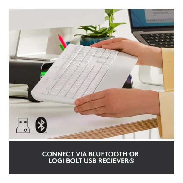 Logitech Signature K650 — Teclado inalámbrico, Bluetooth, Español - Blanco - Imagen 5
