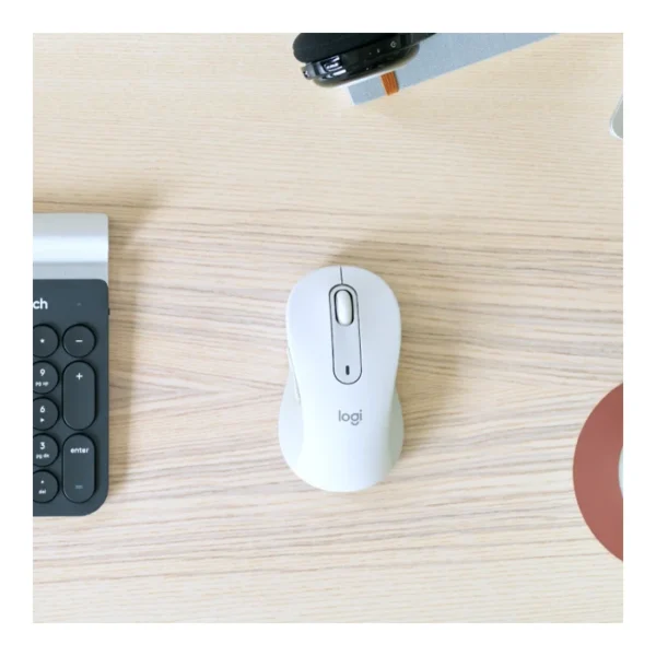 Logitech Signature M650 L — Mouse inalámbrico, Bluetooth, tamaño grande - Blanco - Imagen 3
