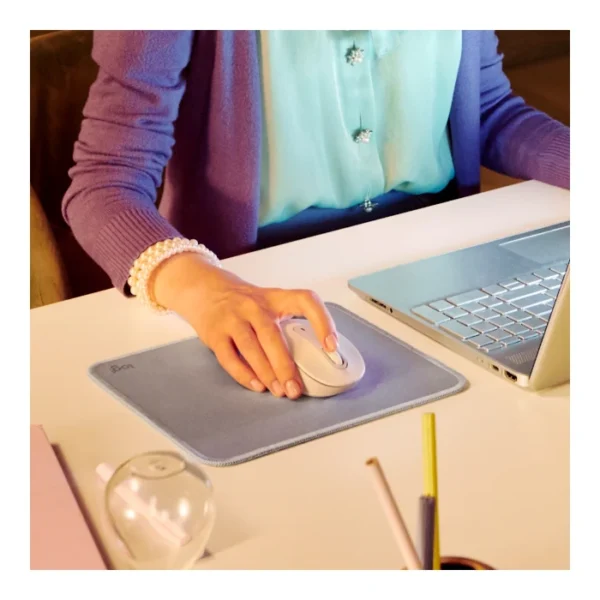 Logitech Signature M650 L — Mouse inalámbrico, Bluetooth, tamaño grande - Blanco - Imagen 2