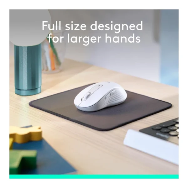 Logitech Signature M650 L — Mouse Inalámbrico | Bluetooth | Diestro | Tamaño grande | Blanco - Imagen 3