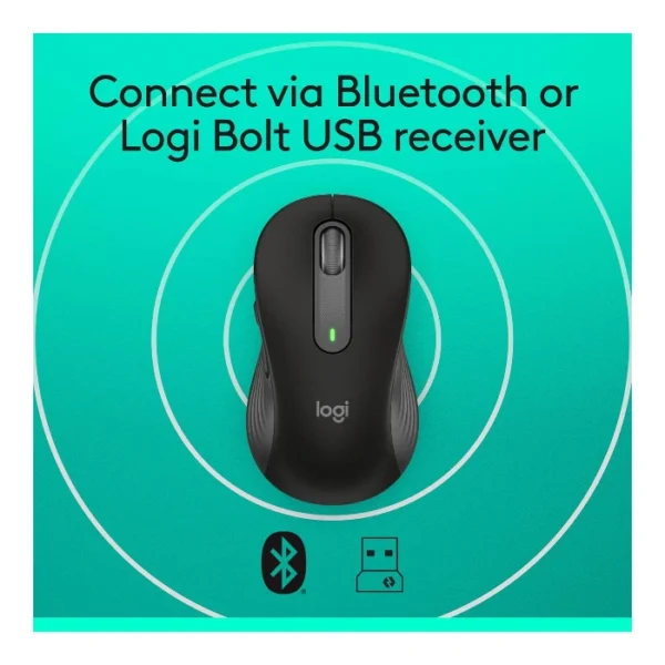 Logitech Signature M650 — Mouse Inalámbrico | Bluetooth | Diestro | Para manos pequeñas | Negro - Imagen 6