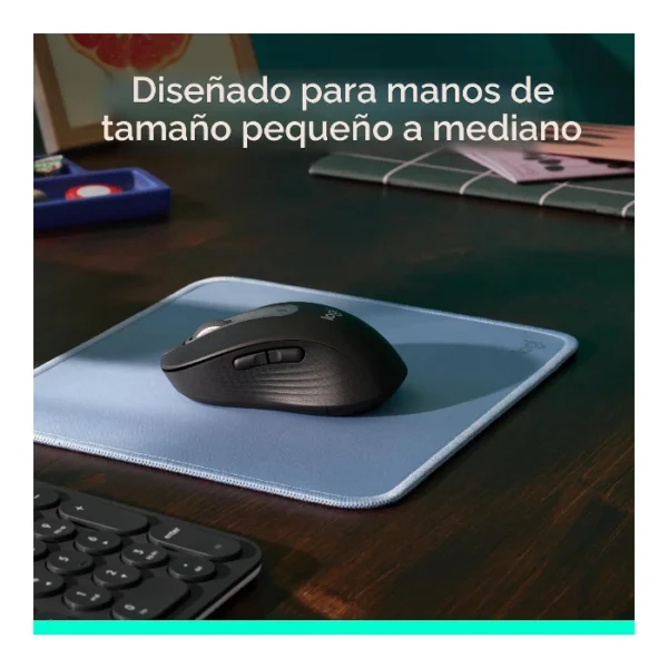 Logitech Signature M650 — Mouse Inalámbrico | Bluetooth | Diestro | Para manos pequeñas | Negro - Imagen 3