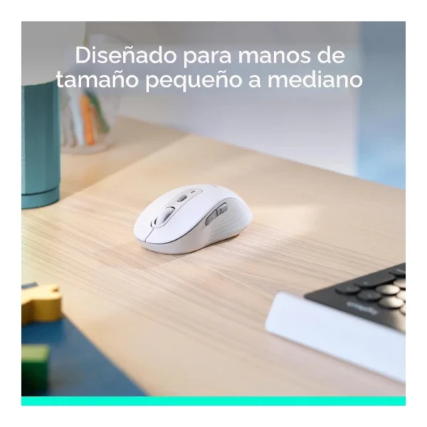 Logitech Signature M650 — Mouse Inalámbrico | Bluetooth | Diestro | Para manos pequeñas | Blanco - Imagen 2