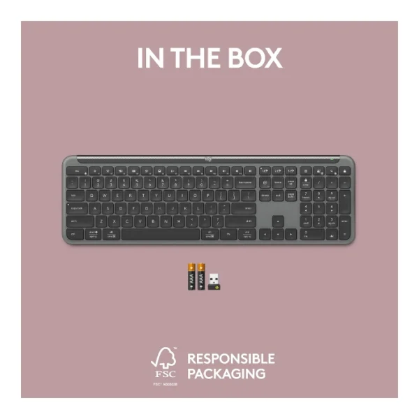 Logitech Signature Slim K950 — Teclado inalámbrico, Bluetooth, español, multidispositivo - Grafito - Imagen 10