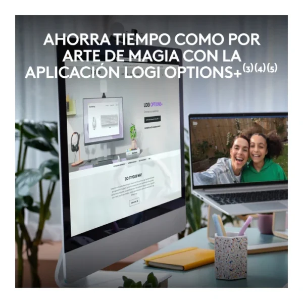 Logitech Signature Slim K950 — Teclado inalámbrico, Bluetooth, español, multidispositivo - Blanco - Imagen 4