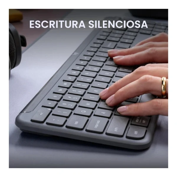 Logitech Signature Slim K950 — Teclado inalámbrico, Bluetooth, español, multidispositivo - Grafito - Imagen 2