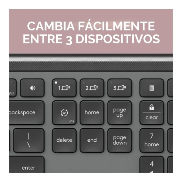 Logitech Signature Slim K950 — Teclado inalámbrico, Bluetooth, español, multidispositivo - Grafito - Imagen 4