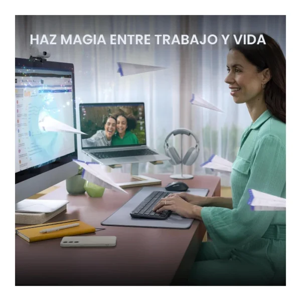 Logitech Signature Slim K950 — Teclado inalámbrico, Bluetooth, español, multidispositivo - Grafito - Imagen 5