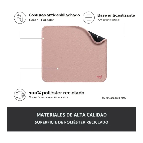 Logitech Studio Series Darker Rose — Mouse Pad 20 x 23cm | Rosa - Imagen 4