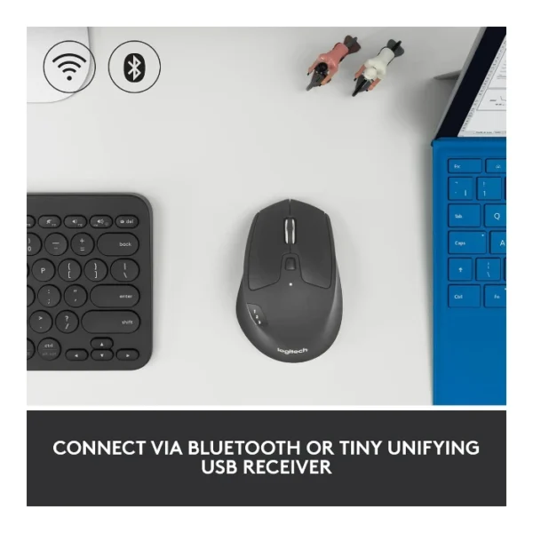 Logitech Triathlon M720 — Mouse inalámbrico | óptico | multidispositivo - Negro - Imagen 2