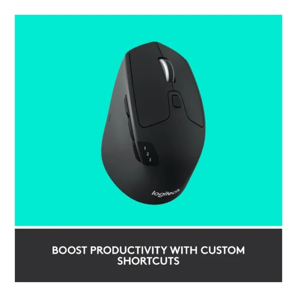 Logitech Triathlon M720 — Mouse inalámbrico | óptico | multidispositivo - Negro - Imagen 3