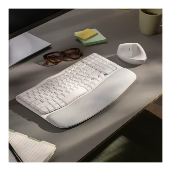 Logitech Wave Keys — Teclado inalámbrico, Bluetooth, español, multidispositivo - Blanco - Imagen 2