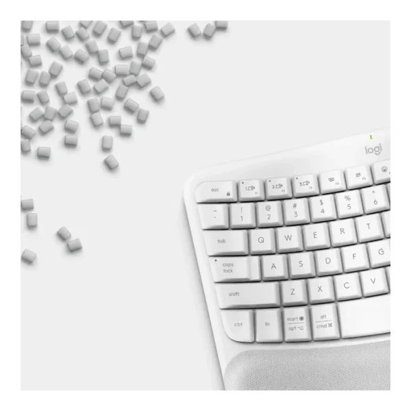 Logitech Wave Keys — Teclado inalámbrico, Bluetooth, español, multidispositivo - Blanco - Imagen 4