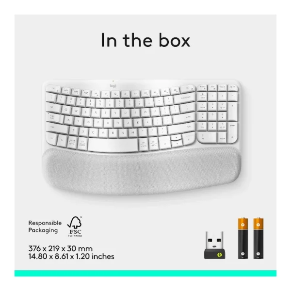 Logitech Wave Keys — Teclado inalámbrico, Bluetooth, español, multidispositivo - Blanco - Imagen 7