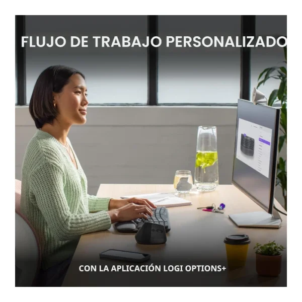 Logitech Wave Keys — Teclado inalámbrico, Bluetooth, español, multidispositivo - Negro - Imagen 6